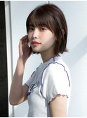 大人可愛い前髪あり耳掛け外ハネボブ20代30代40代
