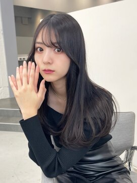 ノク 渋谷(nok) 顔周りレイヤーカット_ショコラアッシュヘルシースタイル