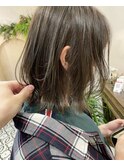 レイヤーボブ×オリーブカラー