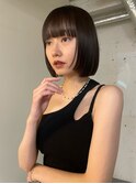 フェイスレイヤー/切りっぱなしボブ/ストレートパーマ