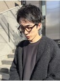 刈り上げないショートメンズカットアップバングスーツ短髪