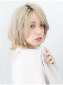 外ハネプラチナカラー外国人風ラフボブウルフh古河10代20代30代