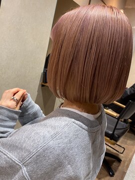 レジュアル(RESSUAL) 切りっぱなしボブエアリーロング美髪ピンクブラウン