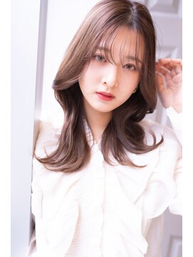 ウォークヘアーグロウ(Walk hair grow) 韓国風大人くびれレイヤー×ペールピンク