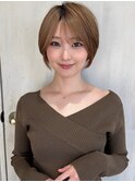 似合わせ ショート ボブ 30代 40代 小顔 新宿 ひし形 前上がり