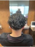 メンズショートカット波巻きツイストスパイラルパーマ