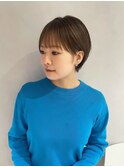 可愛い前髪カット/ハイライトを活かした透明感カラー/ショート