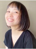 オン眉ボブ顔周りレイヤーカット髪質改善縮毛矯正韓国風