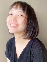 アース 東戸塚店(HAIR & MAKE EARTH)&nbsp;オン眉ボブ顔周りレイヤーカット髪質改善縮毛矯正韓国風