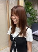 レイヤーカット×オレンジブラウン