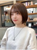 ◇ミニボブ人気の小顔顔周りカット♪表参道 透明感カラー