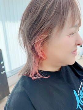 ネオリーブ クーロ(Neolive curro) デザインカラー　フェイスフレーミング　ピンクインナーカラー