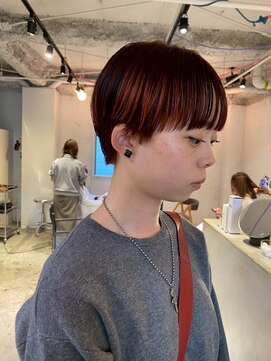 ルーム(Loom.) デザインカラーコントラストハイライト切りっぱなしボブ