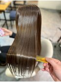 髪質改善/絹髪/艶髪ストレート/イエローブラウン