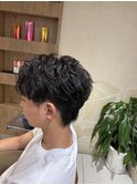アップバングフェザーパーマ