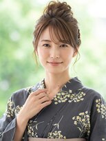 と和 巣鴨 浴衣30代大人のルーズお団子ハイシニヨン