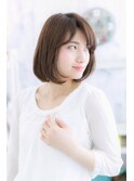 伸ばしかけにも◎好感度大ナチュラル前下がりボブb