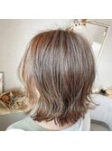 【Lucir】大内 亮 外ハネレイヤーボブ×カーキグレージュ
