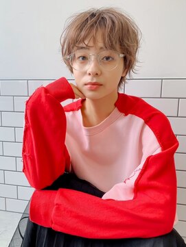 エマエコル(Emma ecole) Emma ecole ハイトーンベージュ×マッシュショート/名古屋栄