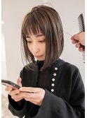 ハイライトデザインカラー×オン眉ボブ◎担当 高山