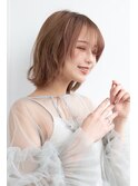 小顔外ハネミディアムアッシュ20代30代40代くびれミディ韓国ヘア
