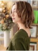 ★ミストバング細めハイライト抜け感ウルフカット20代30代★1