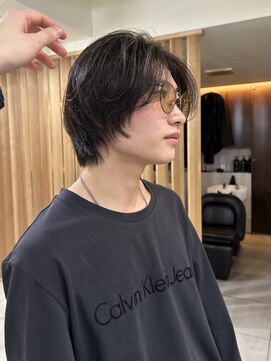 メゾンアクア 表参道(Maison ACQUA) =メンズボブ/ダークアッシュ/ニュアンスパーマ/メンズウルフ