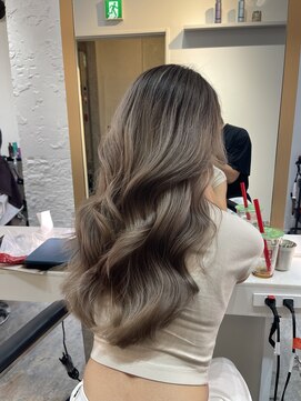 ブレンド 渋谷(BLend) ホワイトグレージュミニウルフデジタルパーマチェリーブラウン