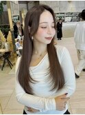 ロングヘア30代40代ストレートレイヤー前髪なし前髪あり表参道