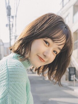 ガーデンヨコハマエスト(GARDEN YOKOHAMA est) ボブ 外ハネボブ くびれヘア 切りっぱなしボブ 暗めカラー