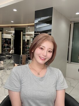 ラピス 渋谷本店(Lapis) ミルクティーカラー/ボブカット/韓国風/顔わまりレイヤーカット