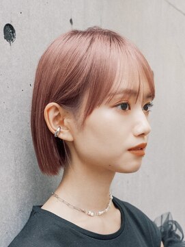 ガーデンヨコハマエスト(GARDEN YOKOHAMA est) ボブ 外ハネボブ くびれヘア 夏 縮毛矯正 ハイライトカラー