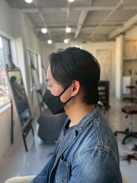 メンズカット バイ ソイクフ(メンズカット by SOY-KUFU) 20代30代40代◎センターパートマッシュウルフショート