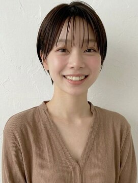 カバーヘア ブリス 川口(COVER HAIR bliss) 小顔補正カット黒髪小顔耳かけショートマッシュA12川口30代40代