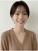 小顔補正カット黒髪小顔耳かけショートマッシュA12川口30代40代