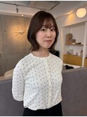 レイヤーボブにオリーブベージュ♪
