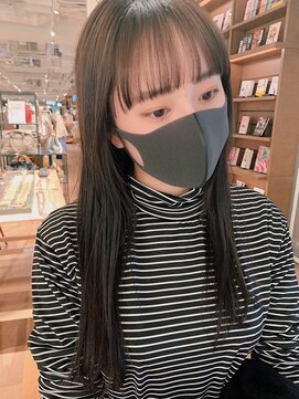 ヘアーエスクールシーユー 枚方T-SITE店(hair S.COEUR×Cu) ぱつっと前髪のロングヘアー