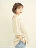 マロンベージュ/Aラインボブ/かきあげ/インナーカラー[新宿駅]