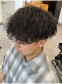ツイストスパイラルパーマ刈り上げツーブロックメンズパーマ