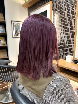 ルーム(Room) 韓国切りっぱなしボブ/カシスピンク/ダブルカラー/ブリーチ