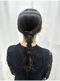 艶タイト編み下ろし/結婚式お呼ばれヘア/参列ヘア/二次会ヘア