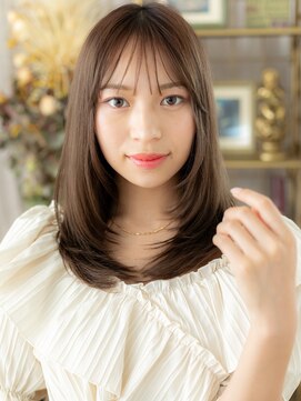 カバーヘア イヴ 戸頭店(COVER HAIR EVE) 姫カットレイヤーアッシュブラウンセミディa戸頭20代30代40代