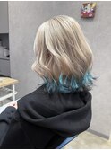 White beige×２tone end color