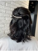 ハーフアップ/ヘアセット/パーティアレンジ/お呼ばれヘア/結婚式