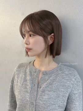 ナループロア ルームー(Nalu pu loa ROOMOO) アッシュベージュカラー×タッセルボブ☆韓国ヘア/韓国ボブ