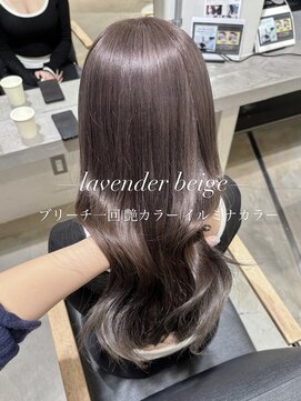 ブランコトレス 鏡島(BLANCO tres) ブリーチなしカラー/ラベンダーベージュ/顔周りカット