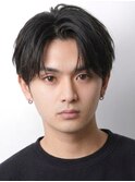 ツーブロック刈り上げセンターパートコンマバング