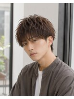 MEN's Baguz MEN'Sカット/ MEN'Sパーマ/ MEN'Sカラー 韓国風マッシュニュアンスパーマ束感メンズトレンドヘアスタイル