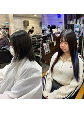 カルフール ロコ 草加西口店(Carrefour LOCO) 2色ポイントカラープラス長さ出し、シールエクステ