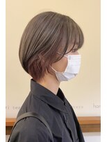 ハナモリ テララ(hanamori terara) hanamori★多田羅 ピンクインナーカラー丸みショート 高松美容室